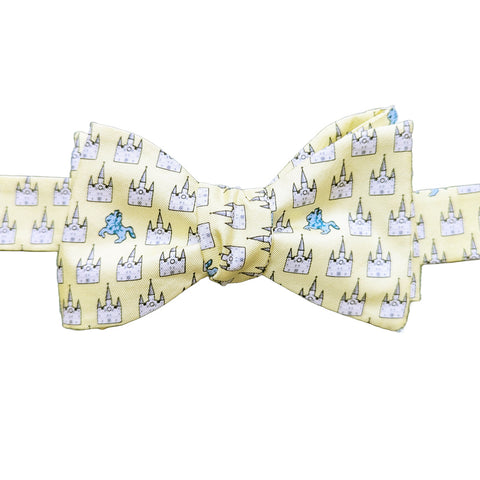 King Cake Yellow Jackson Square Bow Tie