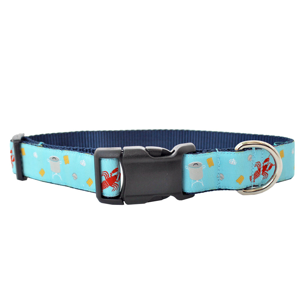 Caribbean Blue Crawfish Boil Dog Collar