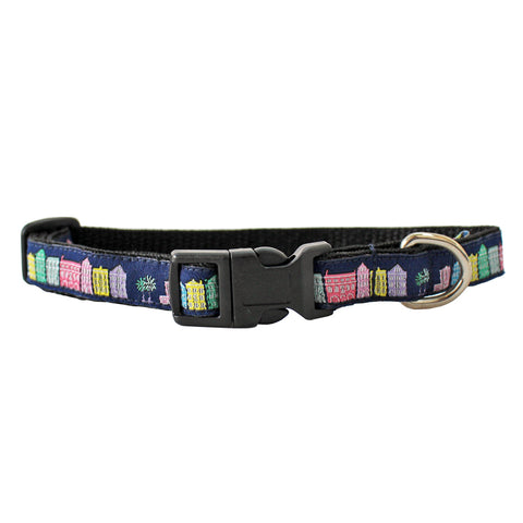 Midnight Navy Extra Small Rainbow Row Dog Collar