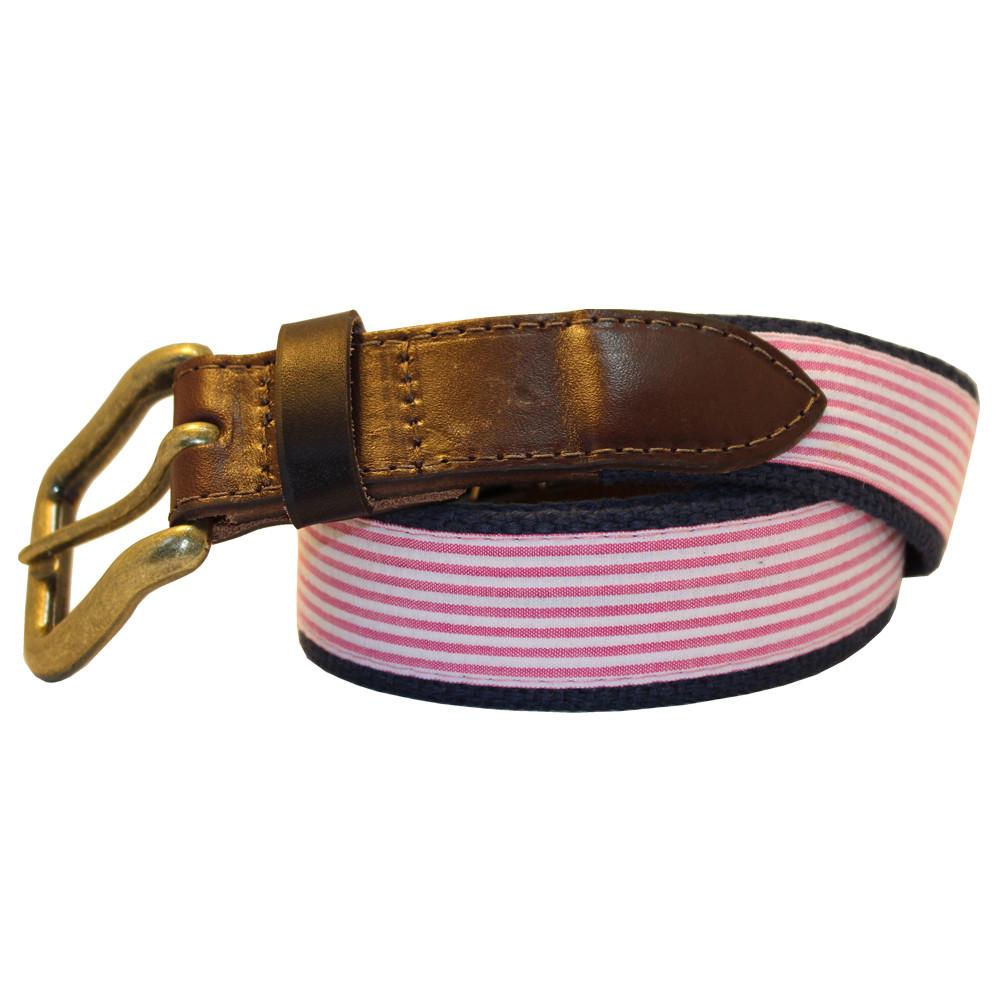 Panama Pink Seersucker Club Belt