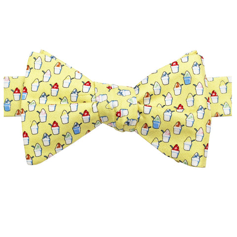 King Cake Yellow Snoball Bow Tie