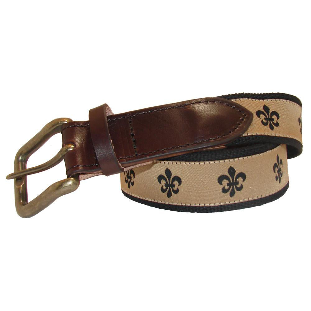 Gold & Black Fleur de Lis Club Belt