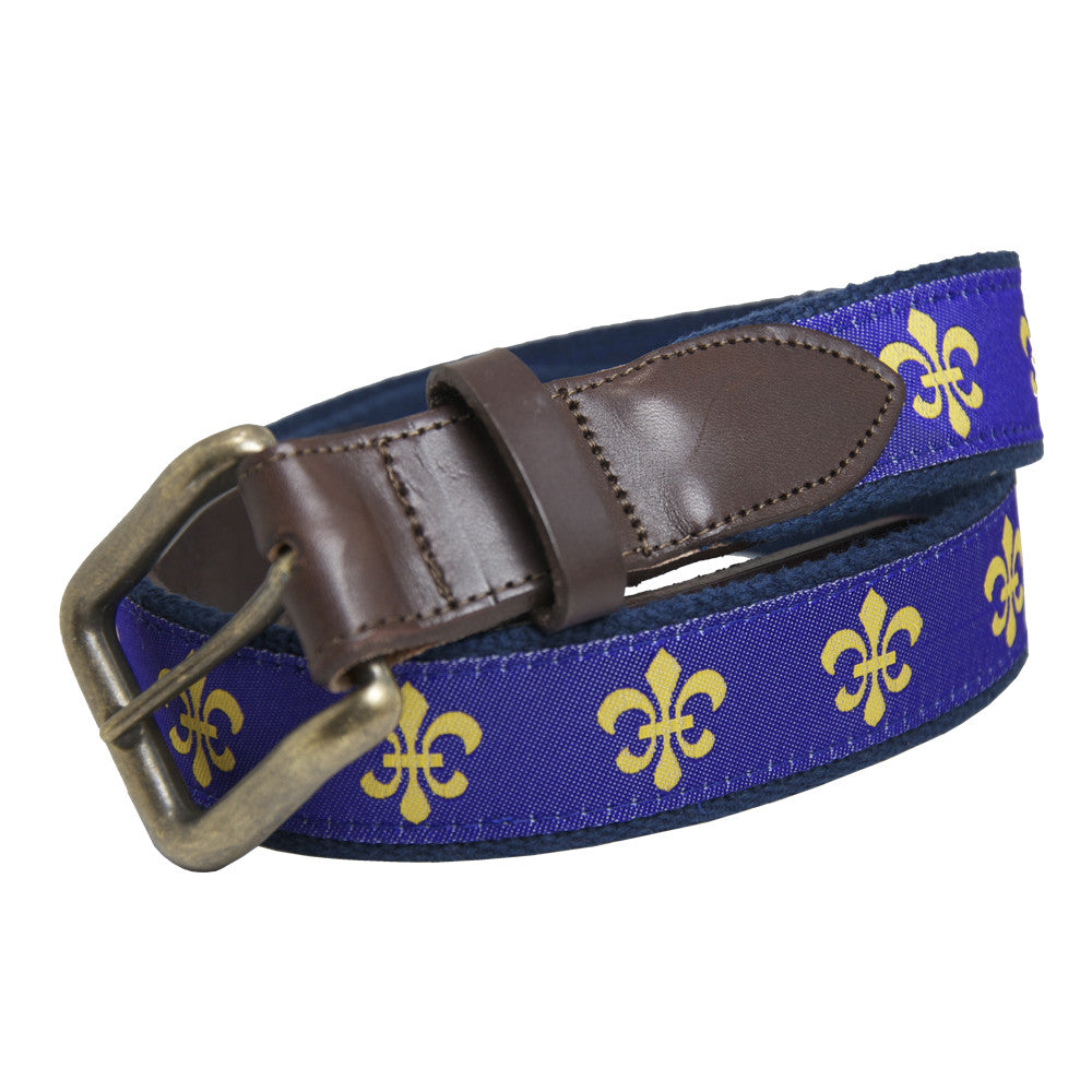 Regal Purple Fleur de Lis Club Belt