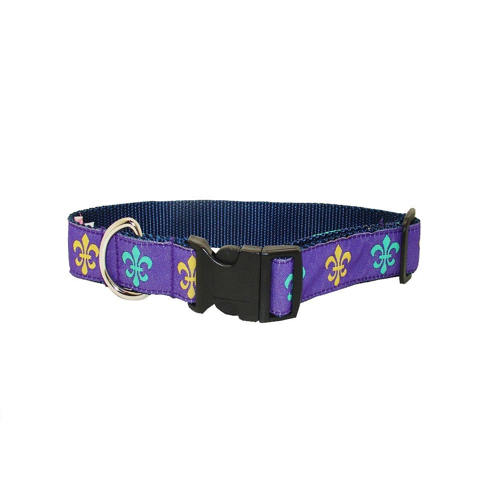 Mardi Gras Mambo Fleur de Lis Dog Collar