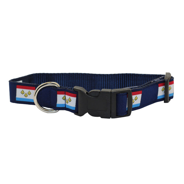Midnight Navy New Orleans Flag Dog Collar