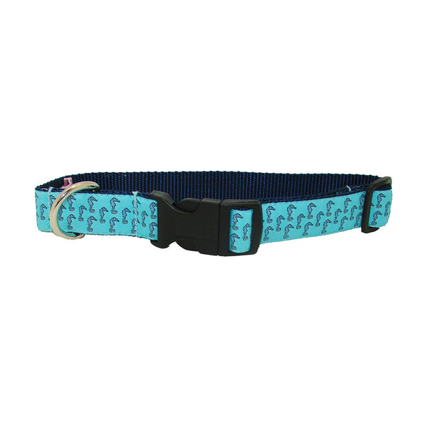 Caribbean Blue Seahorse Dog Collar