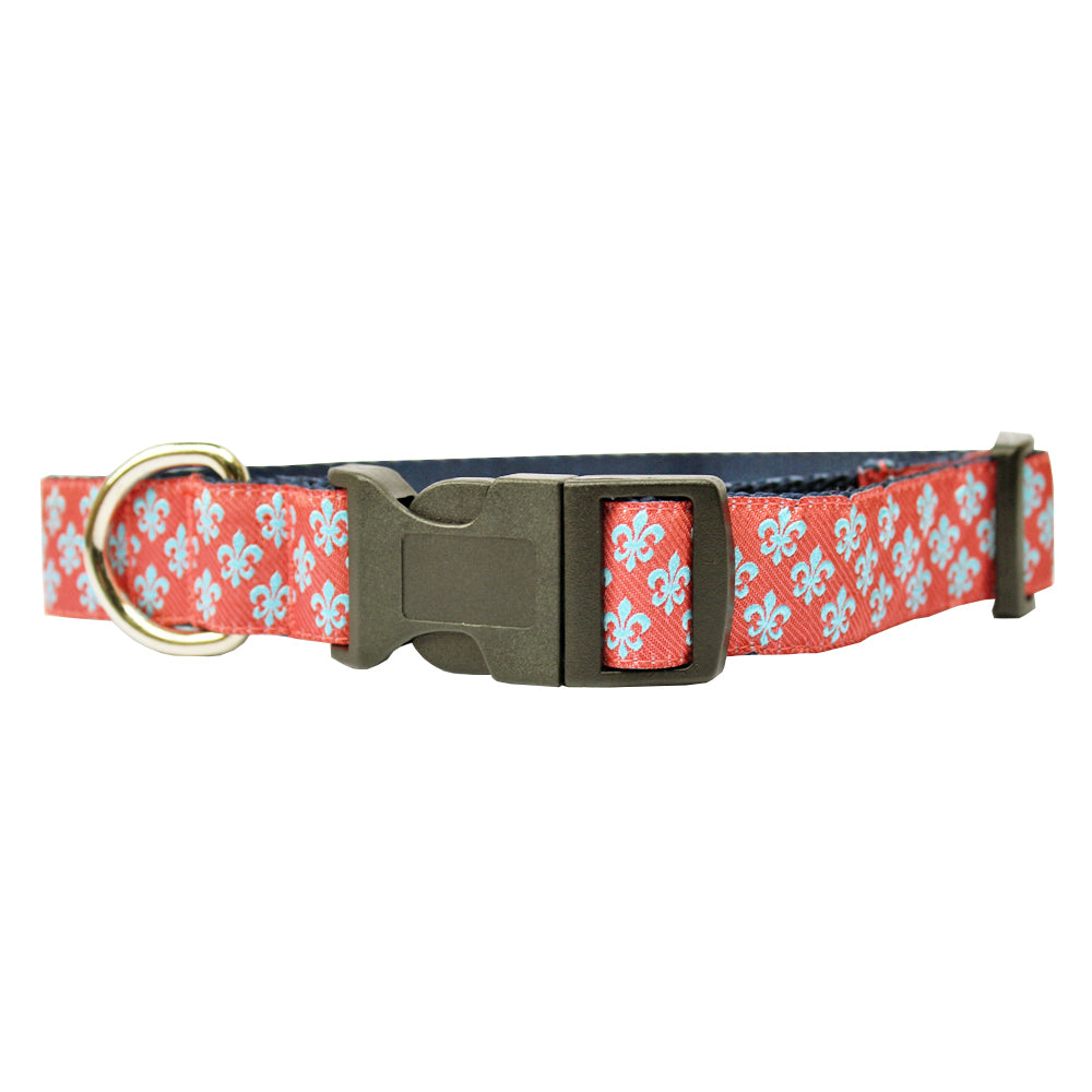 Étouffée Orange Mini Fleur de Lis Dog Collar