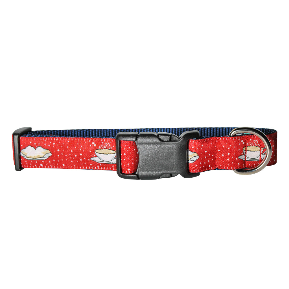 Cayenne Red Coffee & Beignets Dog Collar