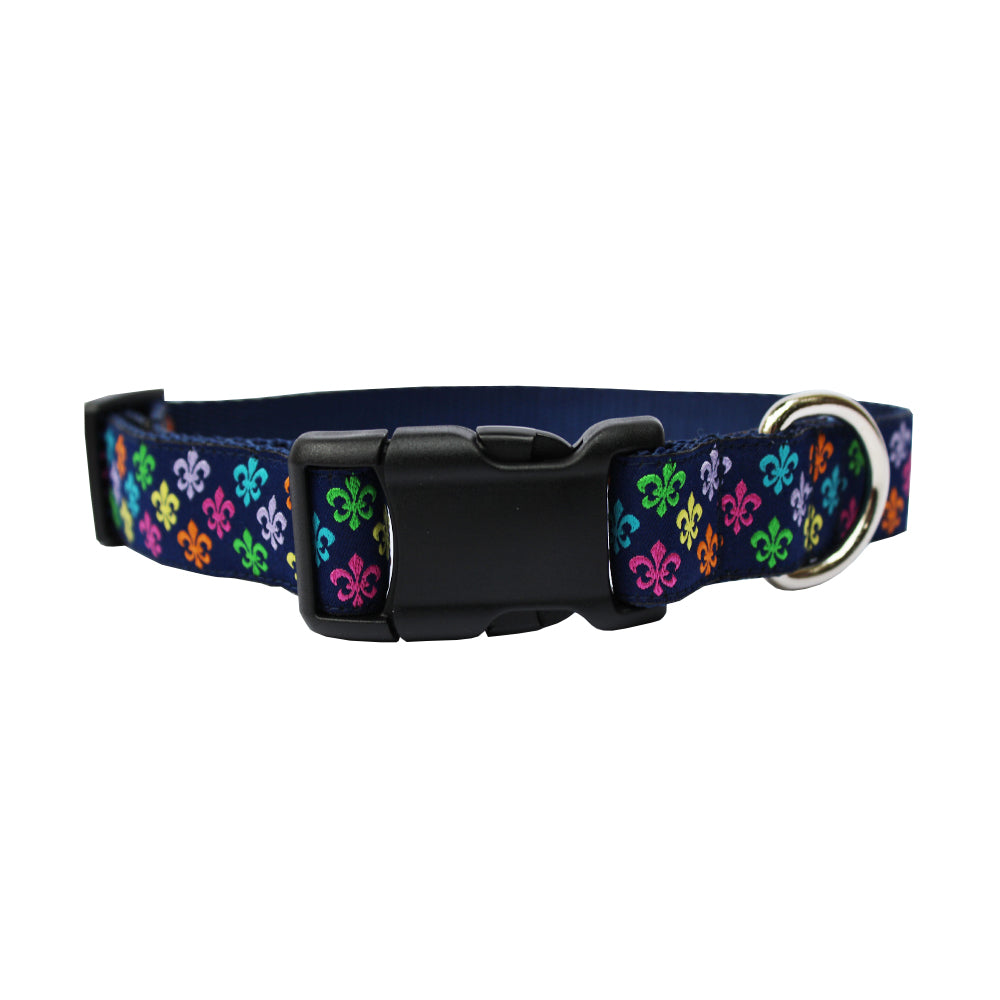 Multi Fleur de Lis Dog Collar
