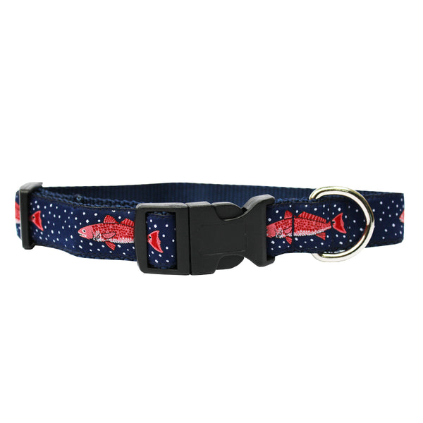 Midnight Navy Gulf Redfish Dog Collar