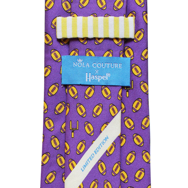 NOLA Couture x Haspel Regal Purple Football Boys' Tie