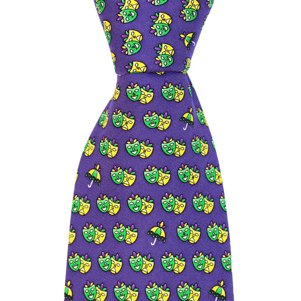 NOLA Couture x Haspel Mardi Gras Masks Extra Long Tie