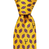 NOLA Couture x Haspel Tiger's Eye Gold Football Skinny Tie