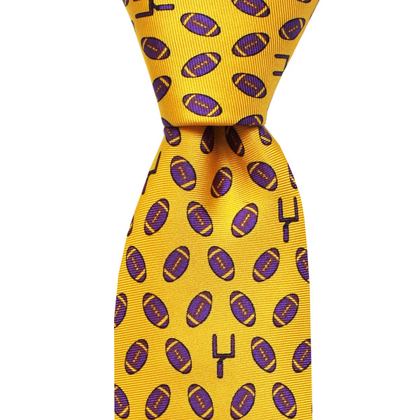 NOLA Couture x Haspel Tiger's Eye Gold Football Skinny Tie