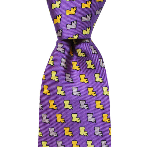 NOLA Couture x Haspel Purple & Gold Louisiana Skinny Tie