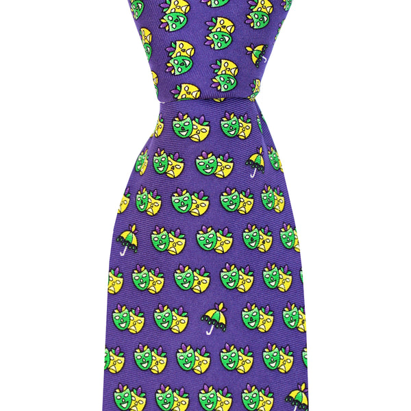 NOLA Couture x Haspel Mardi Gras Masks Skinny Tie