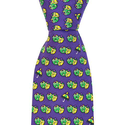 NOLA Couture x Haspel Mardi Gras Masks Skinny Tie