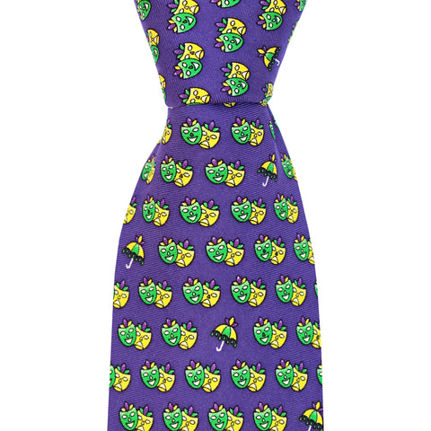 NOLA Couture x Haspel Mardi Gras Masks Skinny Tie