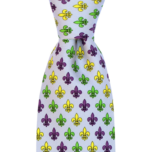 NOLA Couture x Haspel Multi Fleur de Lis Skinny Tie