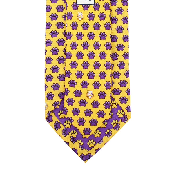 Tiger Eye Gold Tiger & Paw Skinny Tie