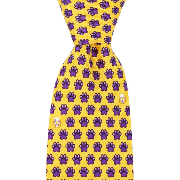 Tiger Eye Gold Tiger & Paw Skinny Tie
