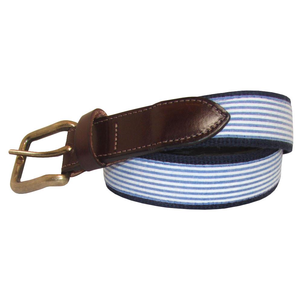 NOLA Navy Seersucker Club Belt