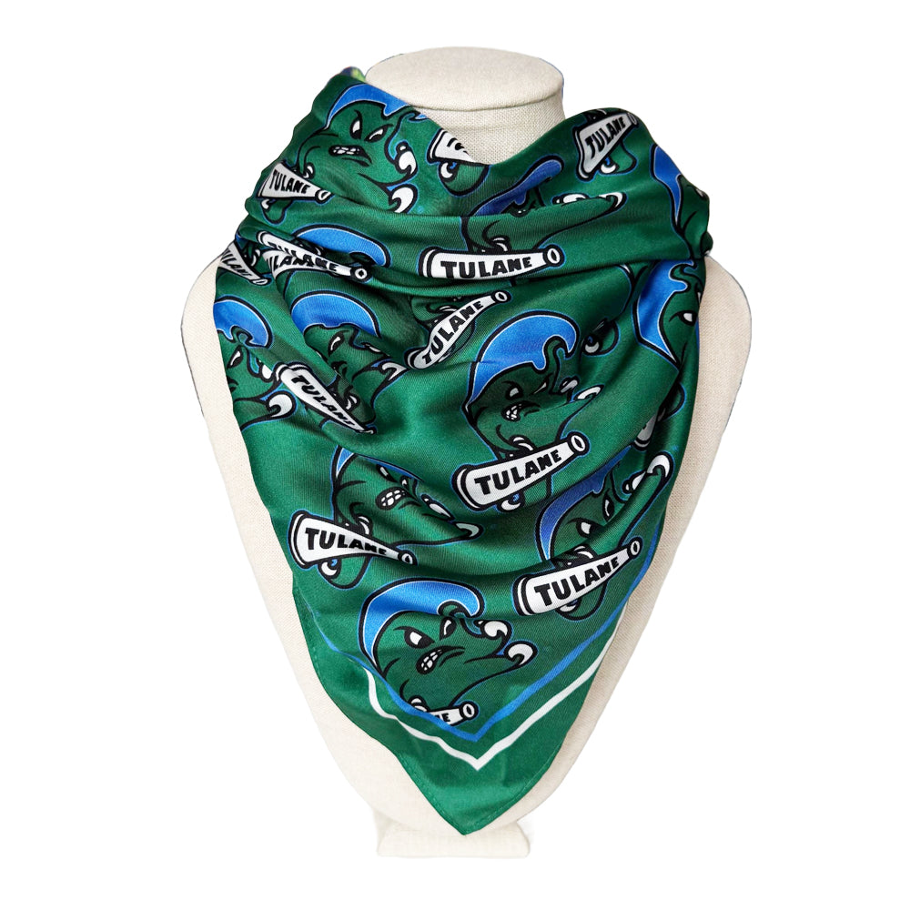 Tulane Green Wave Silk Bandana