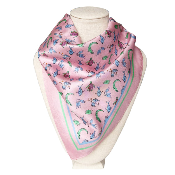Pontchartrain Pink Alex Beard Under the Sea Silk Bandana