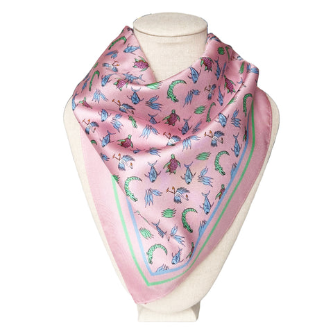 Pontchartrain Pink Alex Beard Under the Sea Silk Bandana