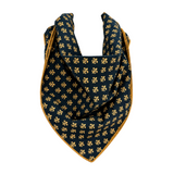Black and Gold Fleur de Lis Cotton Bandana