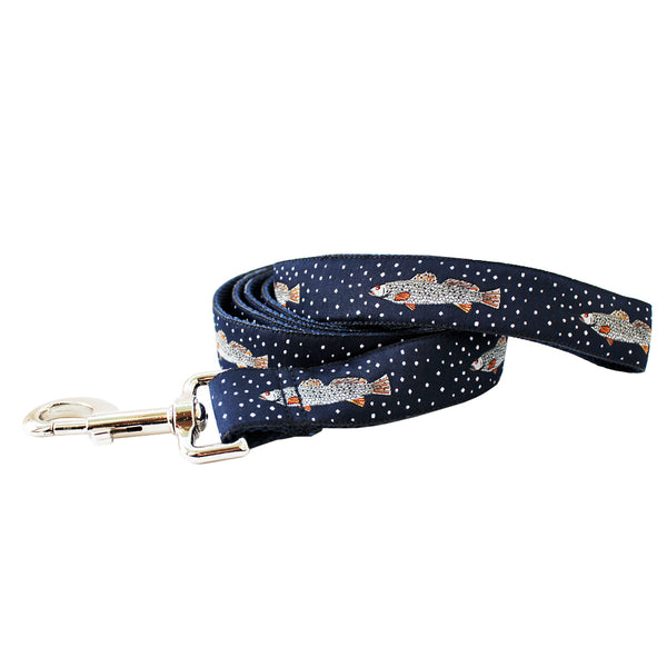 Midnight Navy Speckled Trout Dog Leash