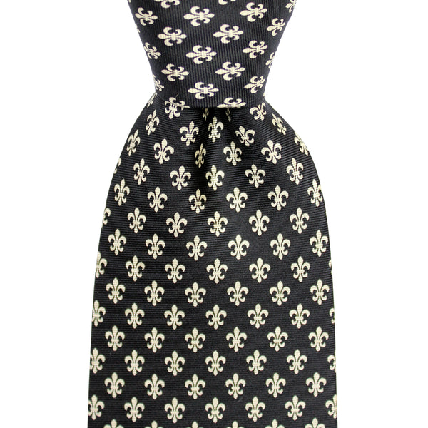 Black & Gold Fleur de Lis Tie