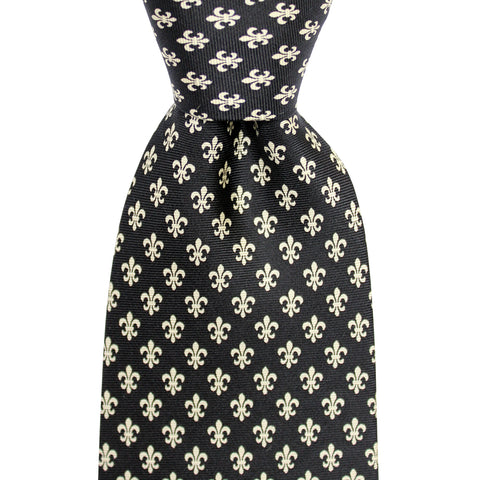 Black & Gold Fleur de Lis Tie
