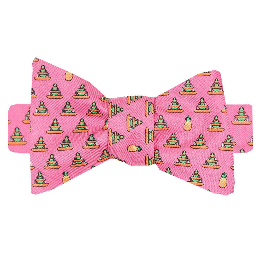 Panama Pink Pineapple Fountain Bow Tie