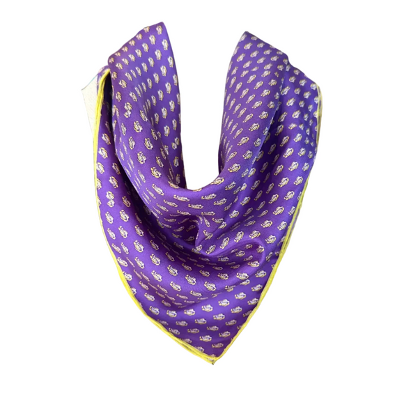 Eye of the Tiger Purple Silk Bandana