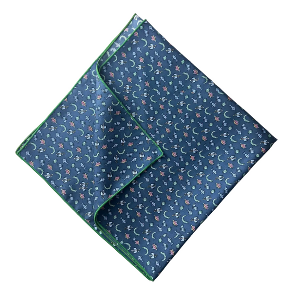 Alex Beard's "Under the Sea" Navy Silk Bandana