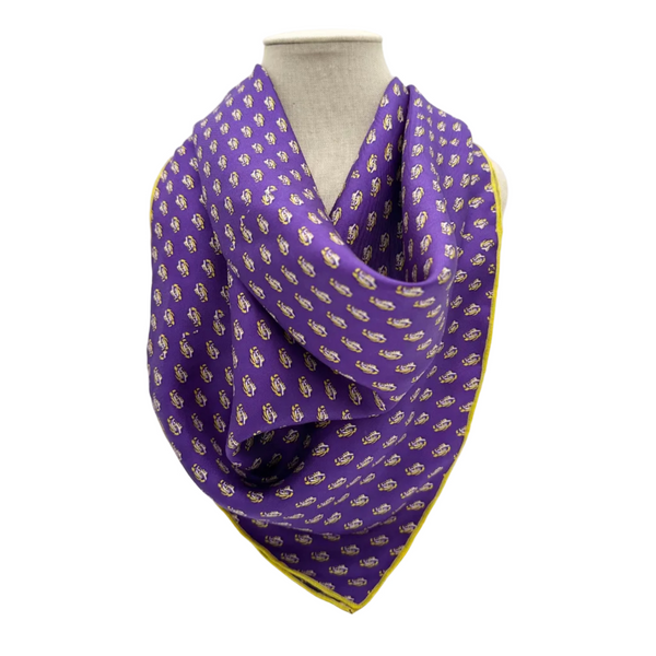 Eye of the Tiger Purple Silk Bandana