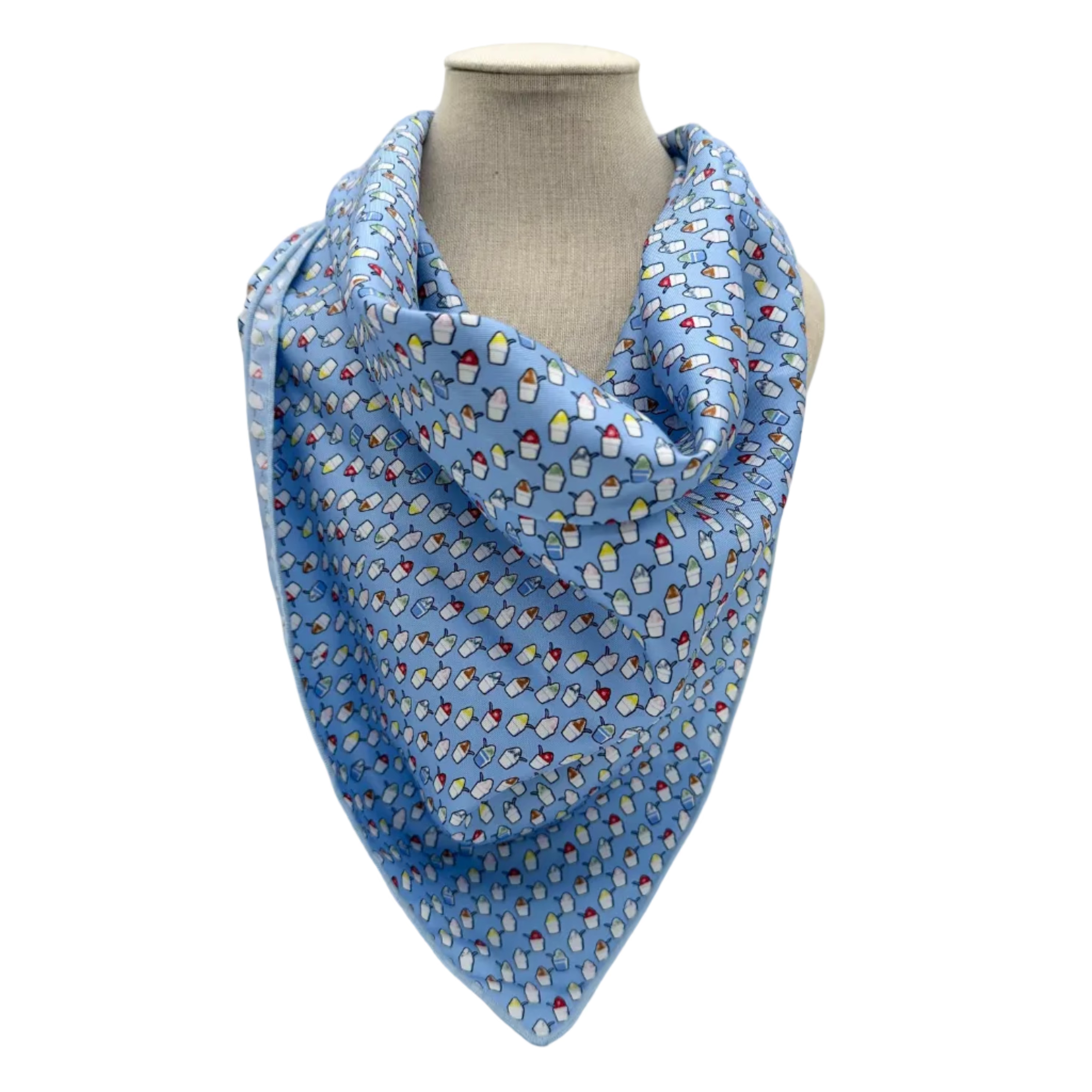 Snoball Blue Silk Bandana