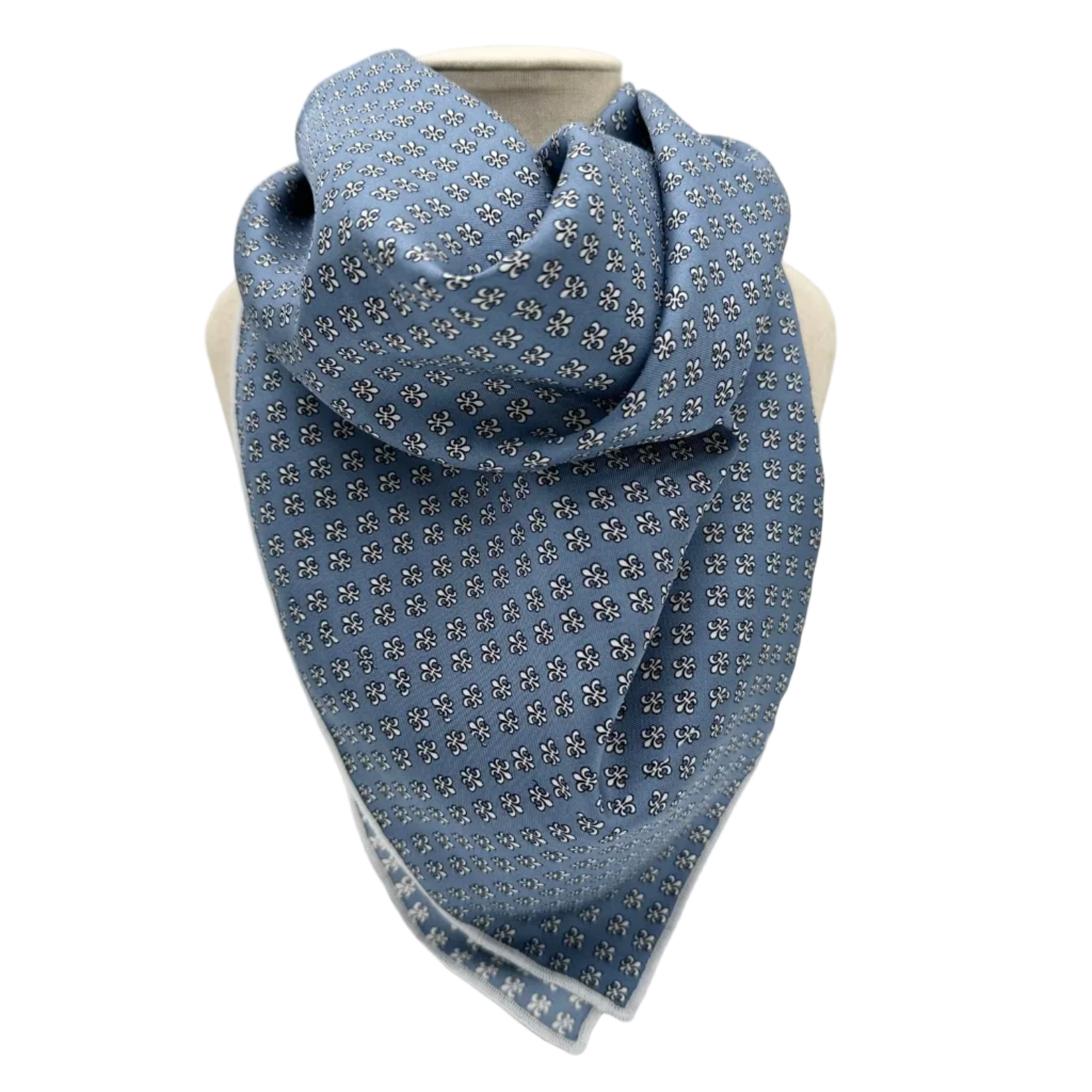 Fleur de Lis NOLAnavy Silk Bandana