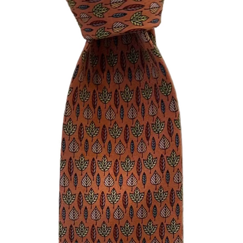 Étouffée Orange Boy's Fall Leaves Tie