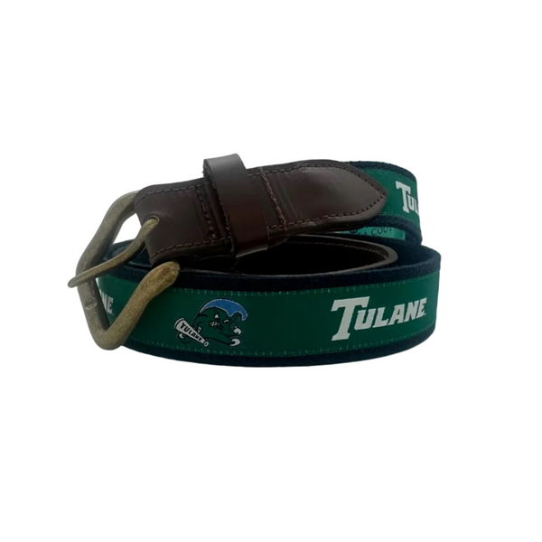 Tulane Green Angry Wave Club Belt