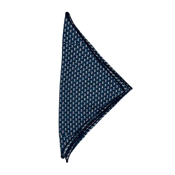 Race Horses Navy Silk Bandana