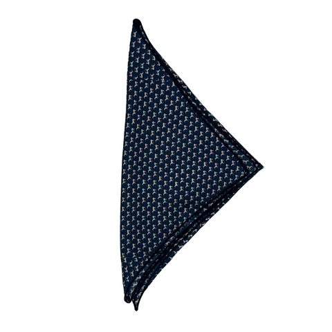 Race Horses Navy Silk Bandana