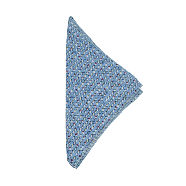 Snoball Blue Silk Bandana