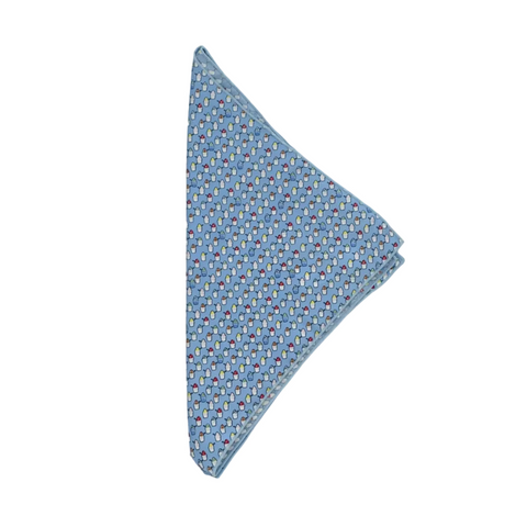 Snoball Blue Silk Bandana