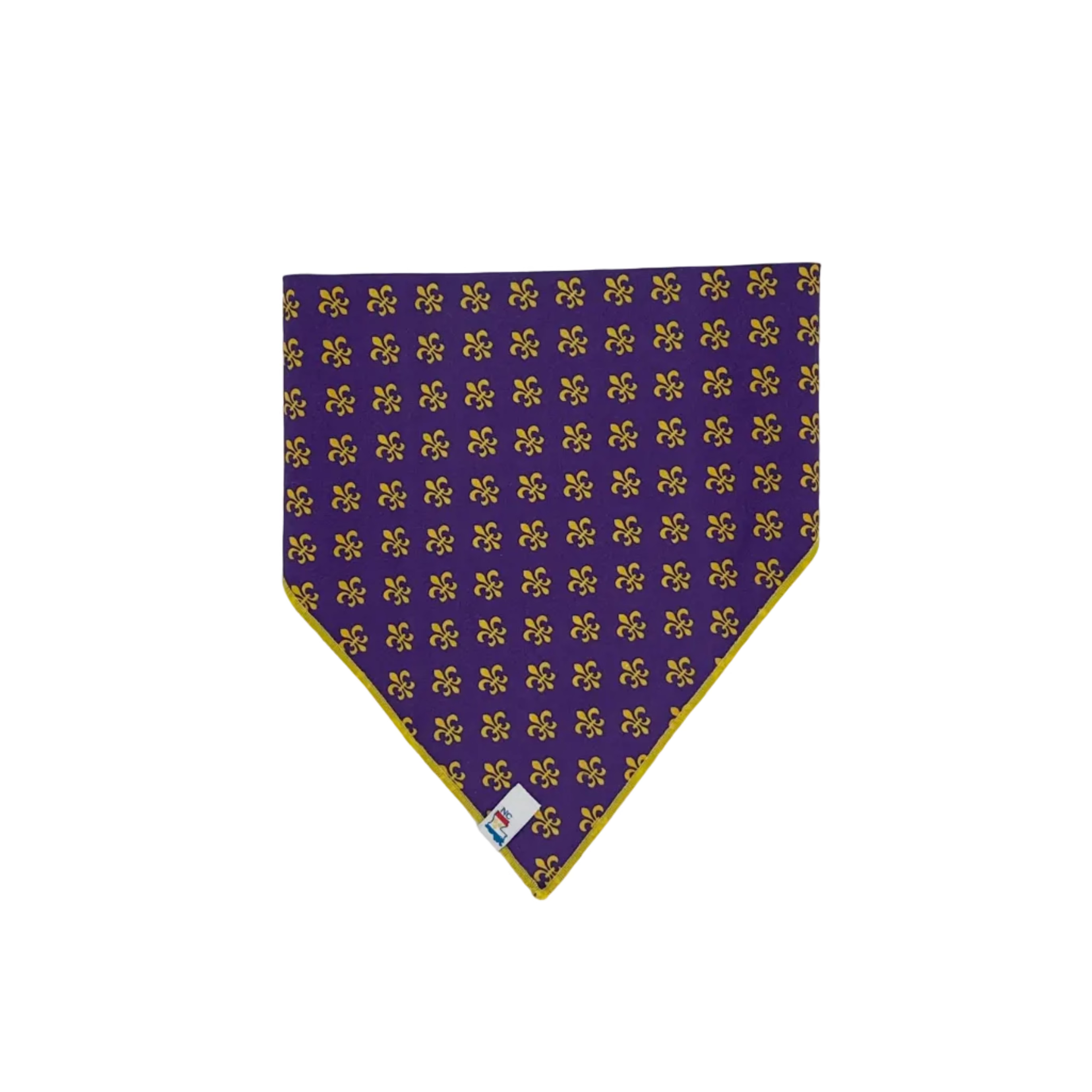 Purple and Gold Fleur de Lis Dog Bandana