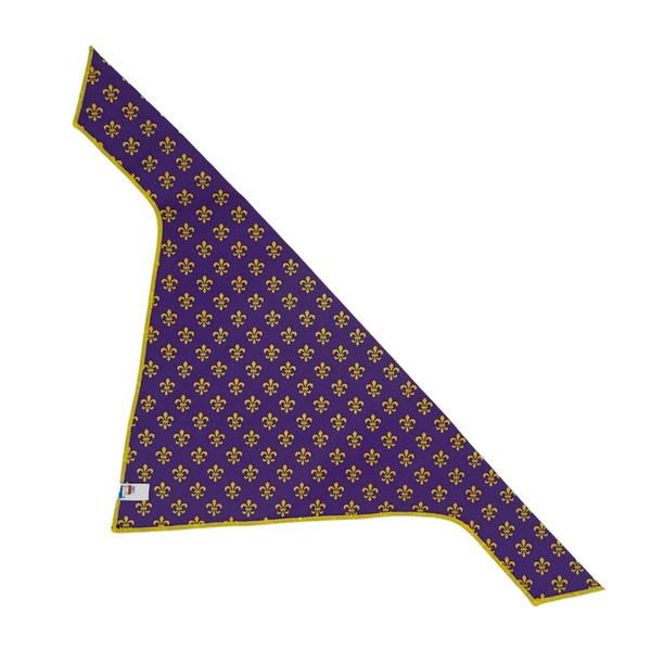 Purple and Gold Fleur de Lis Dog Bandana