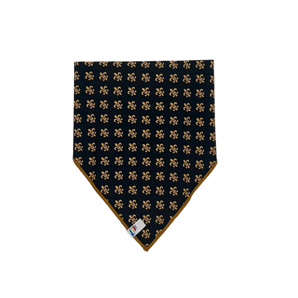 Black and Gold Fleur de Lis Dog Bandana