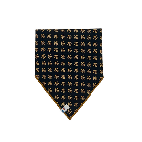 Black and Gold Fleur de Lis Dog Bandana