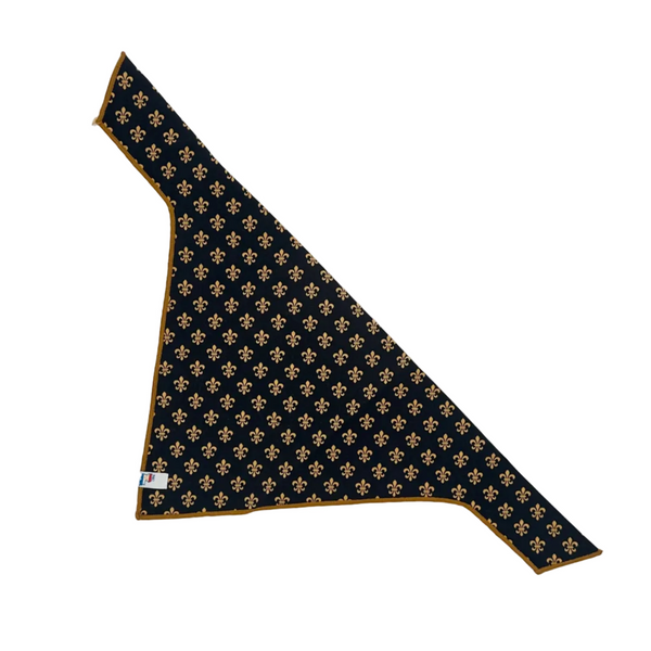 Black and Gold Fleur de Lis Dog Bandana